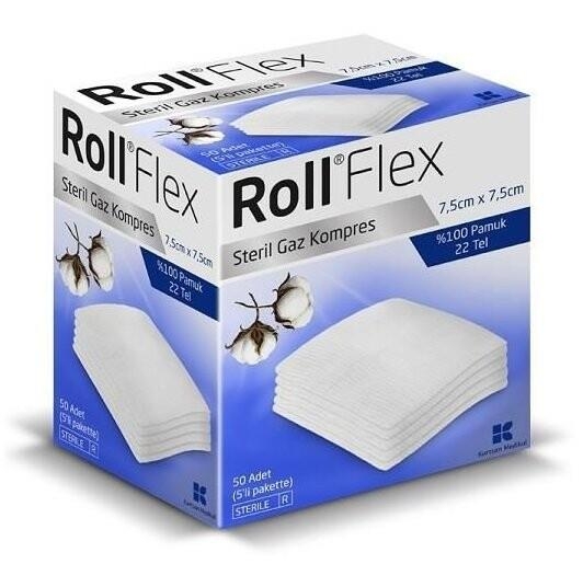 Roll Flex Gaz Kompres 7.5x7.5cm 50 Adet - ROLL