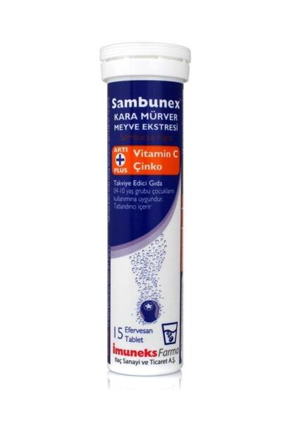 Sambunex Kara Mürver Vitamin C + Çinko 20 Efervesan Tablet - IMUNEKS FARMA