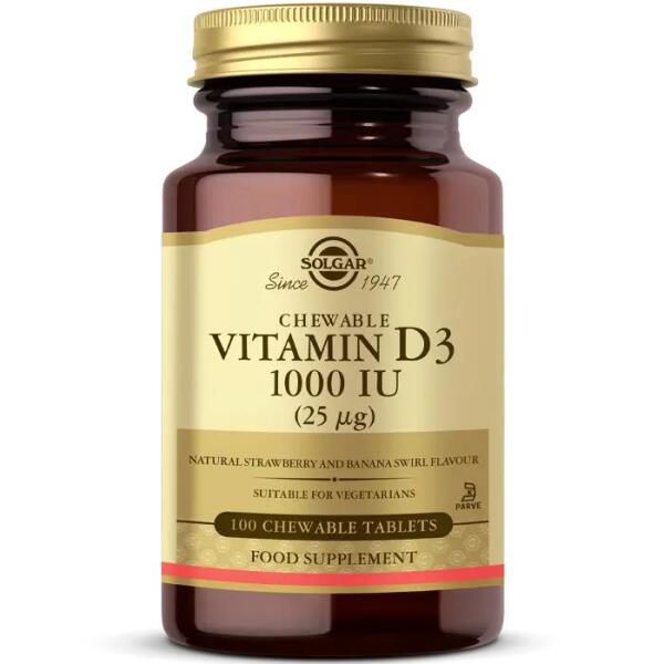 Solgar Chewable Vitamin D3 1000 IU - SOLGAR