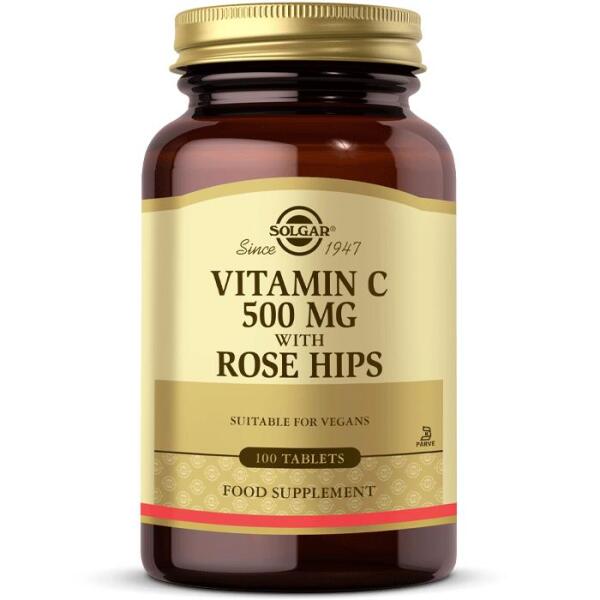 Solgar Vitamın C 500 mg with Rose Hips 100 Tablet - SOLGAR