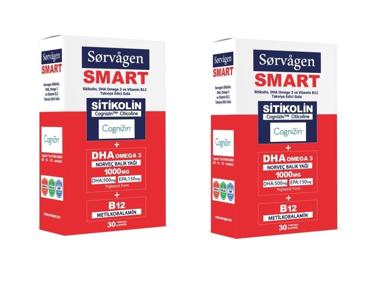 Sorvagen Smart Sitikolin Dha Omega 3 Ve B12 30 Kapsül - 2 Adet - 1