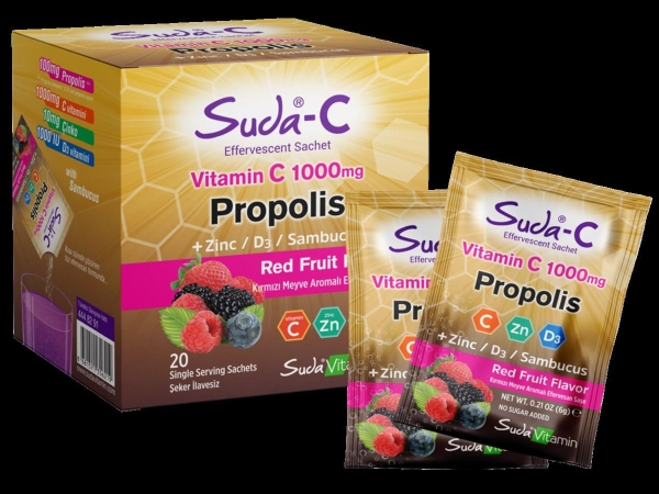 Suda-C Vitamin C 1000 mg Propolis 20 Saşe - SUDA VİTAMİN
