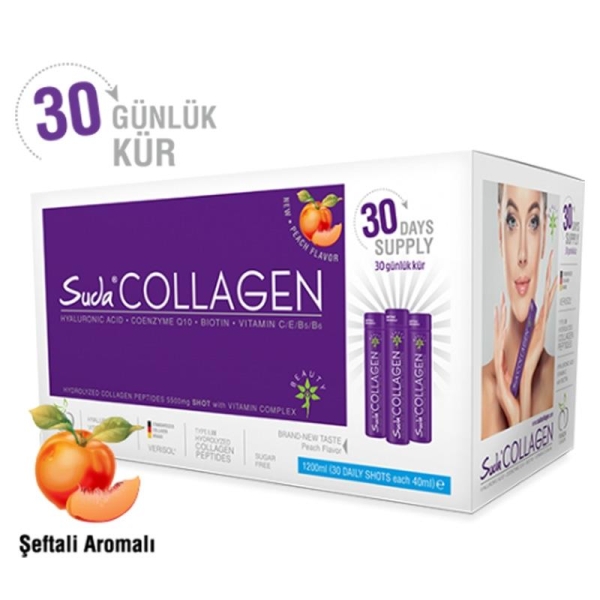 Suda Collagen 40 ml 30 Shot Aylık Paket Şeftali Aromalı - SUDA COLLAGEN
