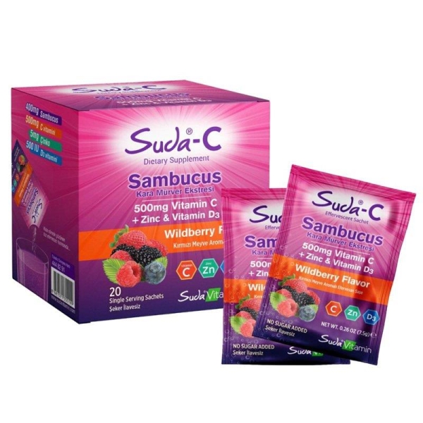 Suda Vitamin C Sambucus Zinc Çinko D3 20 Şase - SUDA VİTAMİN