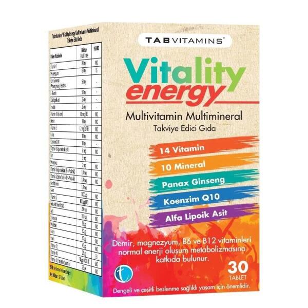 Tabvitamins Vitality Energy 30 Tablet - TAB İLAÇ