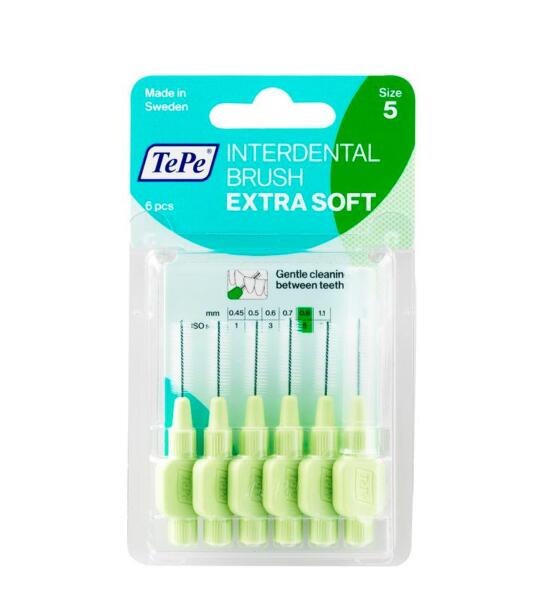 Tepe T199 Blister Extra Soft 0.8mm Yeşil 6'lı Arayüz Diş Fırçası - TEPE