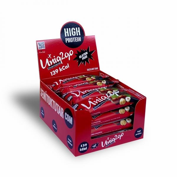 Uniq2go Chocodark Fındıklı Bitter Bar 38 Gr 16 Adet - UNİQ2GO
