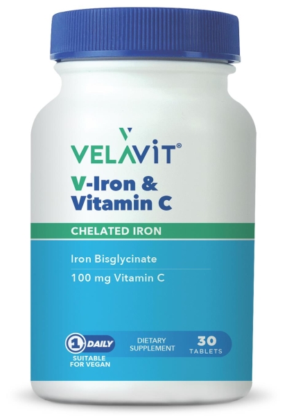 Velavit V-Iron & Vitamin C İçeren Takviye Edici Gıda 30 Tablet - VELAVIT