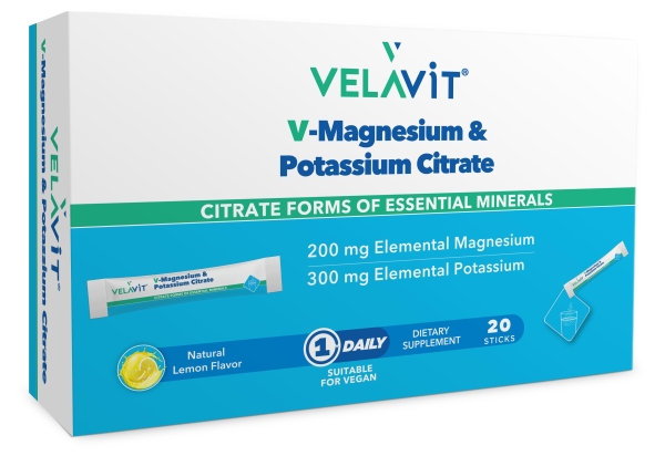 Velavit V-Magnesium & Potassium Citrate 20 Toz Poşet - VELAVIT