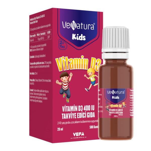 Venatura Kids Vitamin D3 400 IU 20 ml 500 Damla - VENATURA