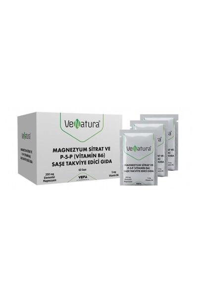 Venatura Magnezyum Sitrat ve P-5-P Vitamin B6 60 Saşe - VENATURA
