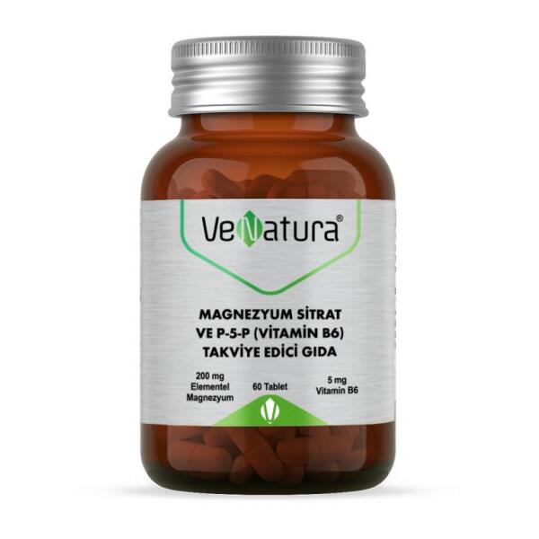 VeNatura Magnezyum Sitrat ve P-5-P (Vitamin B6) 60 Tablet - VENATURA