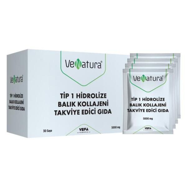 Venatura Tip 1 Hidrolize Balık Kollajeni 5000 mg 30 Saşe - VENATURA