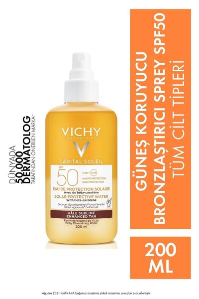 Vichy Capital Soleil SPF50 Solar Protective Water Enhanced Tan 200 ml - VICHY