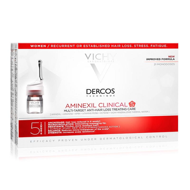 Vichy Dercos Aminexil Clinical 5 Kadın 21x6 ml Saç Dökülmesine Karşı Serum - 1