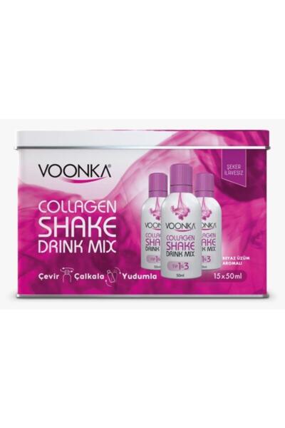 Voonka Collagen Beauty Shake Drink Mix Beyaz Üzüm Aromalı Koajen 15x50ml - VOONKA