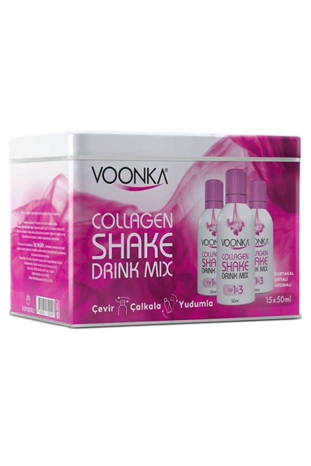 Voonka Collagen Beauty Shake Drink Mix Portakal Şeftali Aromalı Koajen 15x50ml - 1