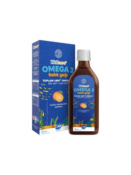 Wellcare Omega 3 Doğal Mandalina Aromalı Balık Yağı 150 ml - WELLCARE