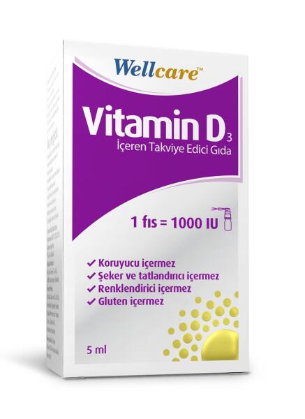 Wellcare Vitamin D3 1000 IU 5 ml Sprey - WELLCARE