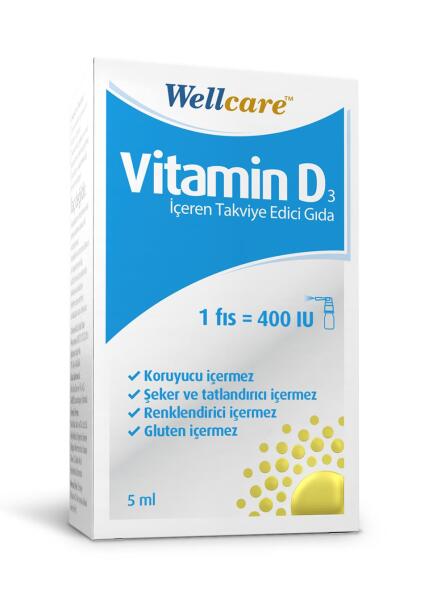Wellcare Vitamin D3 400 IU Sprey 5 ml - WELLCARE