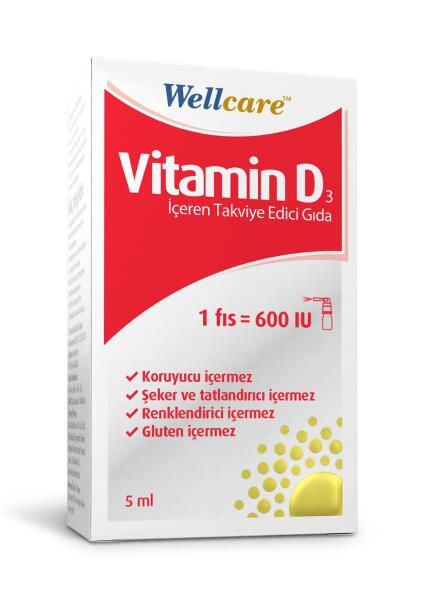 Wellcare Vitamin D3 600 IU 5 ml Sprey - WELLCARE