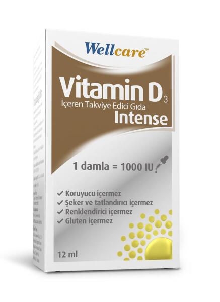Wellcare Vitamin D3 İntense 1000 IU Damla 12 ml - WELLCARE
