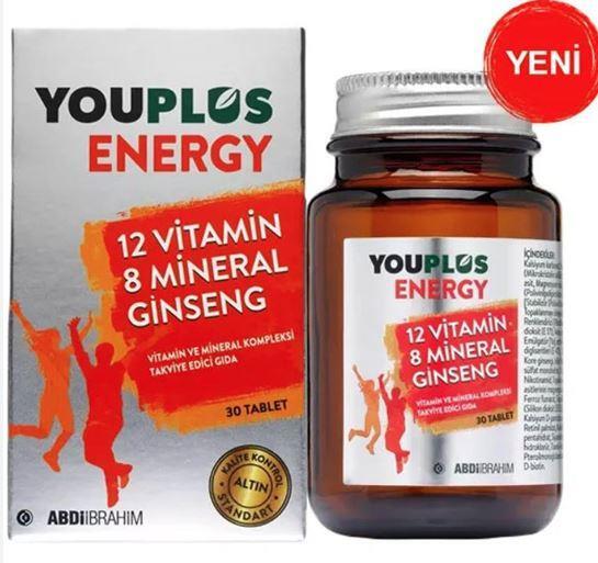 Youplus Energy Vitamin ve Mineral Kompleksi 30 Tablet - ABDİ İBRAHİM