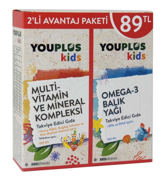 Youplus Kids Multivitamin+Omega3 100ml 1+1 - ABDİ İBRAHİM
