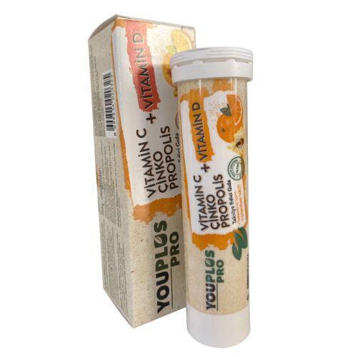 Youplus Pro Vitamin C Çinko + Vitamin D Propolis 15 Efervesan Tablet - ABDİ İBRAHİM