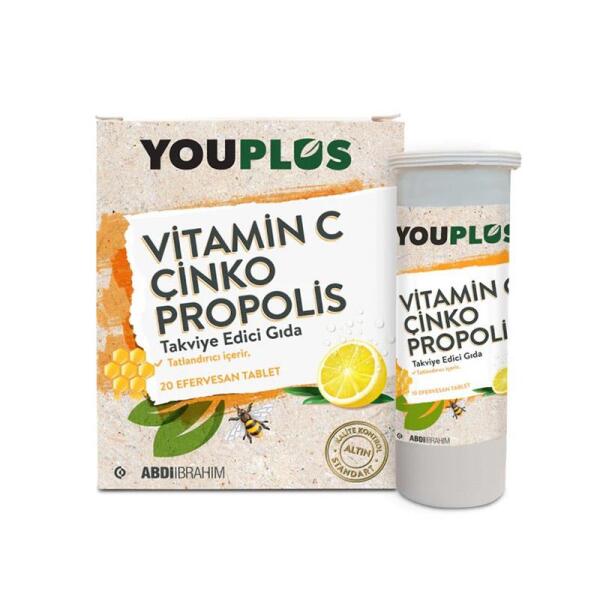 Youplus Vitamin C Çinko Propolis 20 Eff Tablet - ABDİ İBRAHİM