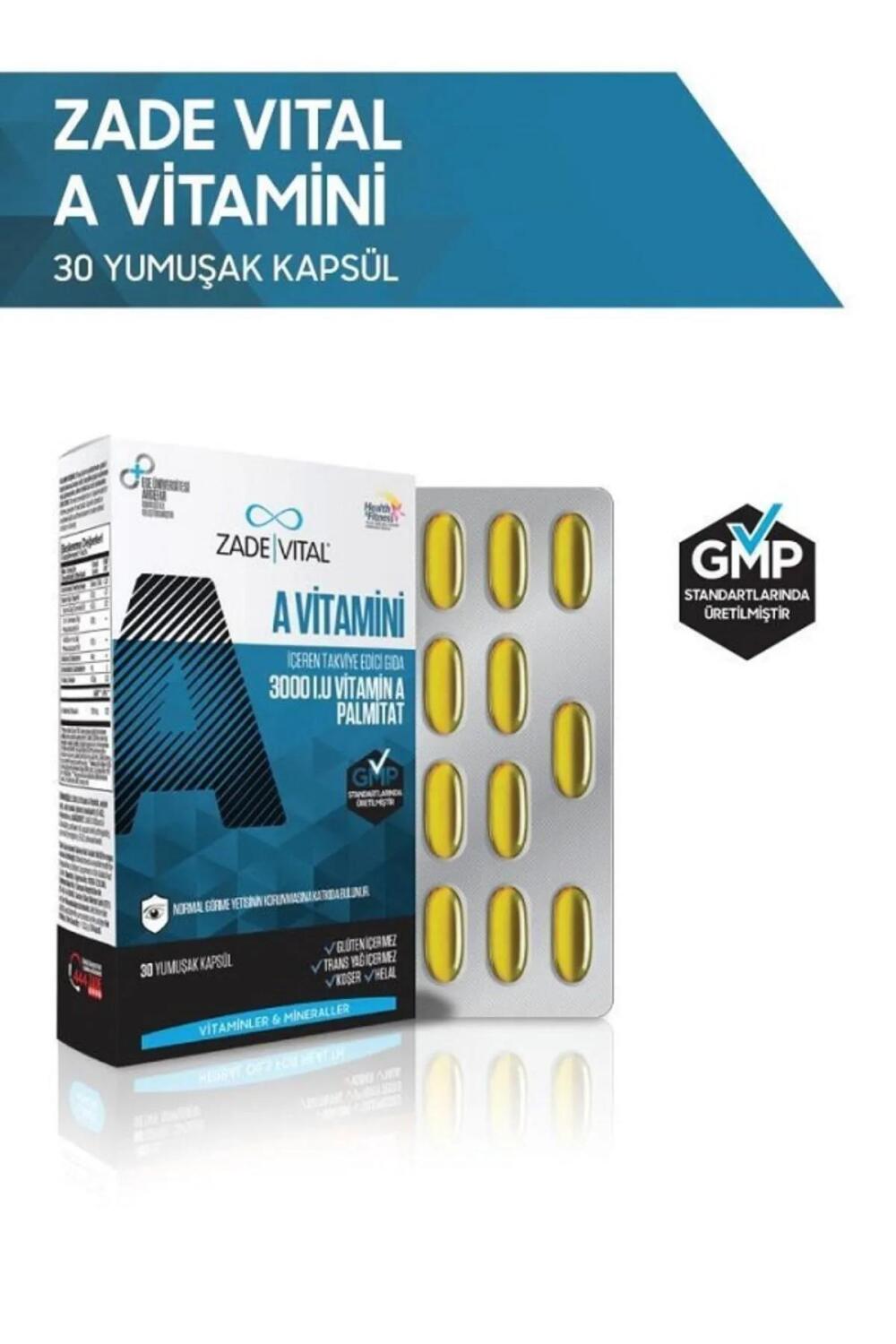Zade Vital A Vitamini 30 Yumuşak Kapsül - 1