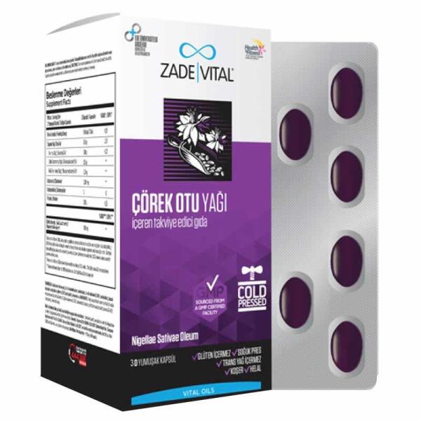 Zade Vital Çörek Otu Yağı 900 mg 30 Kapsül - ZADE VİTAL