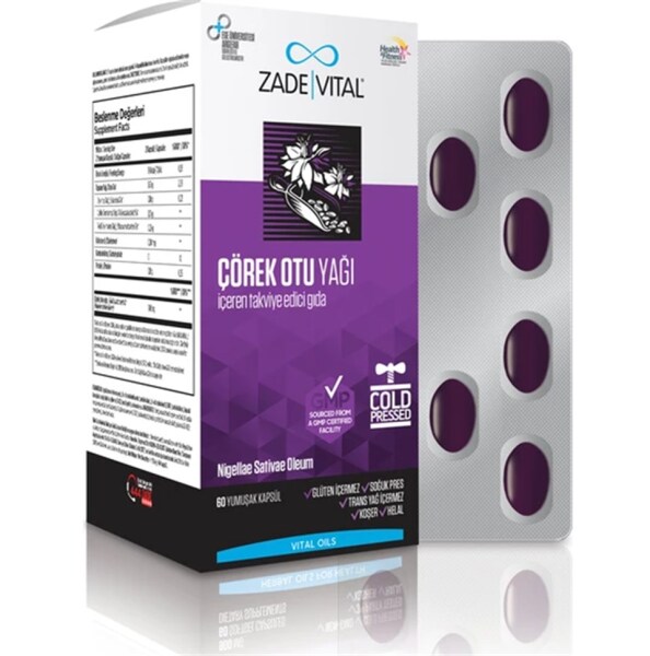 Zade Vital Çörek Otu Yağı 900 mg 60 Kapsül - ZADE VİTAL