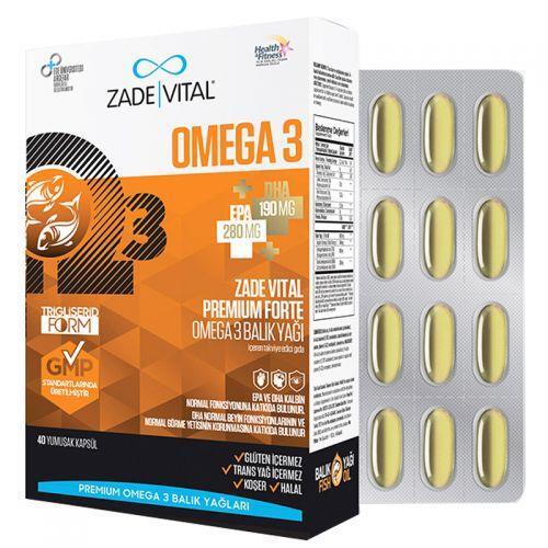 Zade Vital Omega 3 Forte 40 Kapsül - ZADE VİTAL