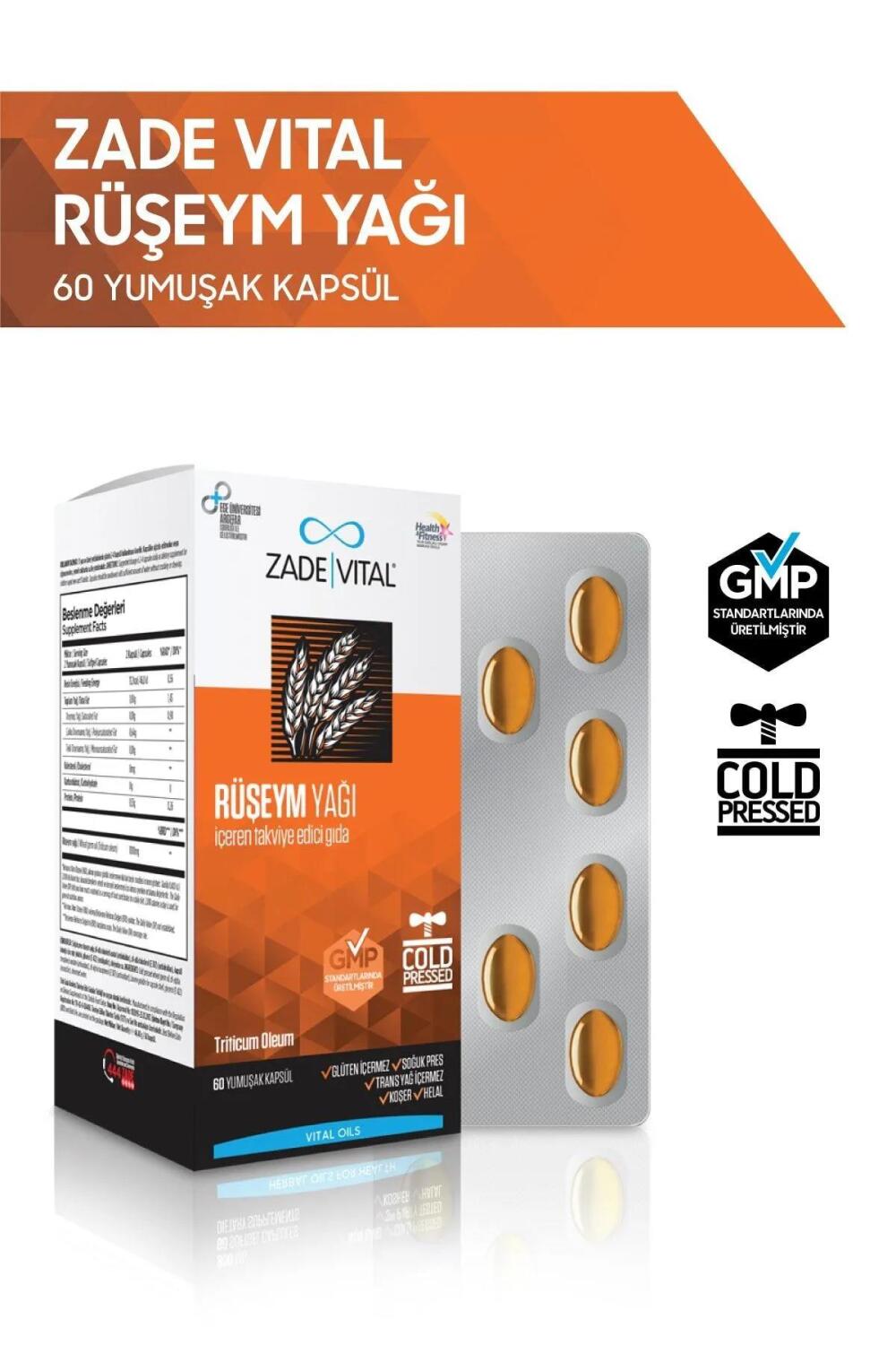 Zade Vital Ruşeym Yağı 500 mg 60 Kapsül - 1