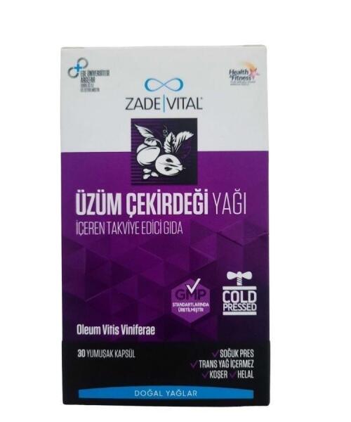 Zade Vital Üzüm Çekirdeği Yağı Blister 30 Bitkisel Kapsül - ZADE VİTAL