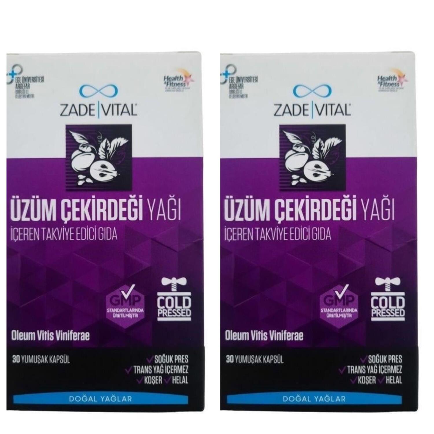 Zade Vital Üzüm Çekirdeği Yağı Blister 60 Bitkisel Kapsül(30 X 2) - 1