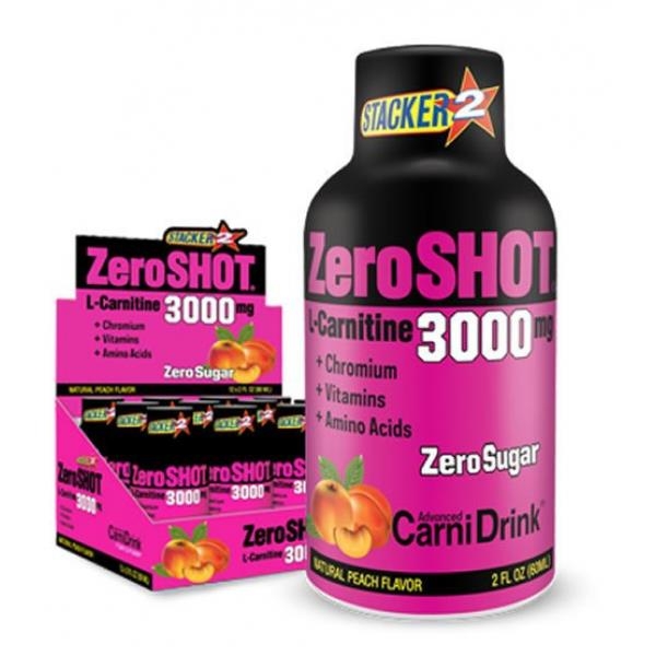 Zero Shot 60 mL 3000Mg L-Carnitine 12 Adet Şeftali Aroma - ZeroSHOT