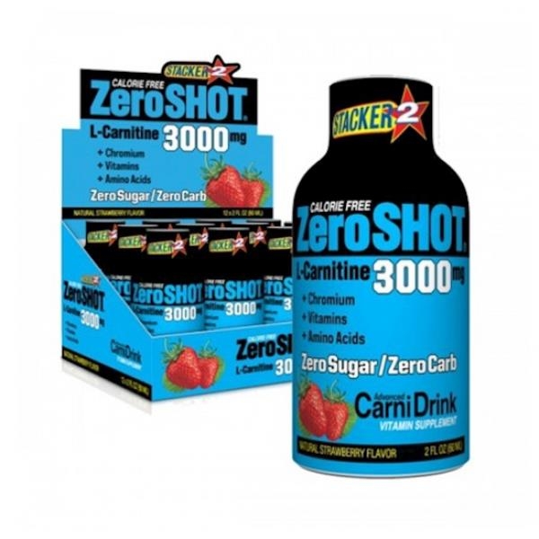 ZeroSHOT 60 ML 3000Mg L-Carnitine 12 Adet Çilek Aromalı - ZeroSHOT