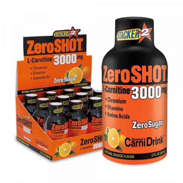 ZeroSHOT 60 ML 3000Mg L-Carnitine 12 Adet Portakal Aromalı - ZeroSHOT